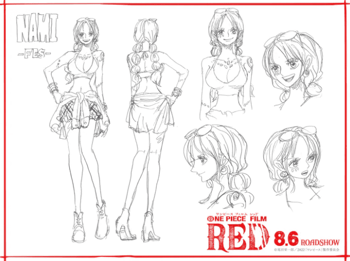 海贼王新动画电影《FILM RED》设定原画 尾田亲自绘制