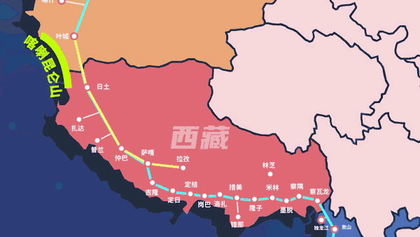 △新藏线219国道经过喜玛拉雅山脉，是世界上平均海拔最高的国道线路<br>