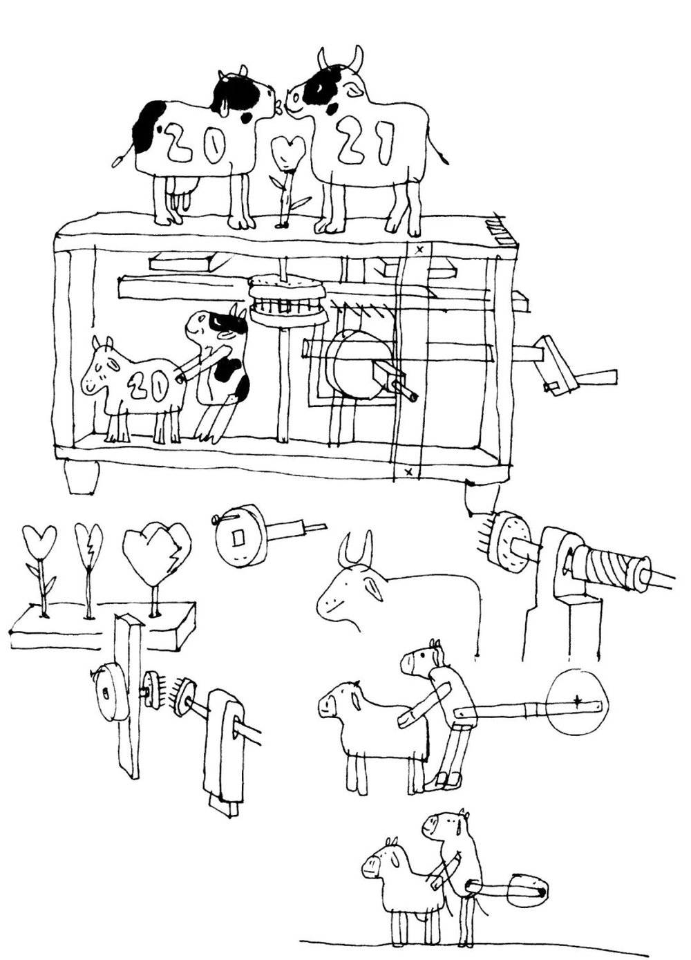 《对牛谈情》设计草图<br>