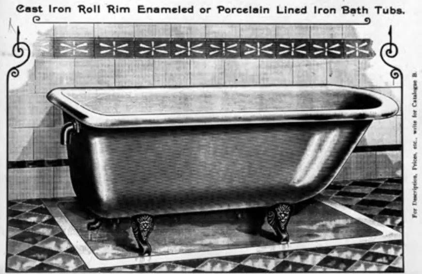 当时科勒的搪瓷铸铁浴缸