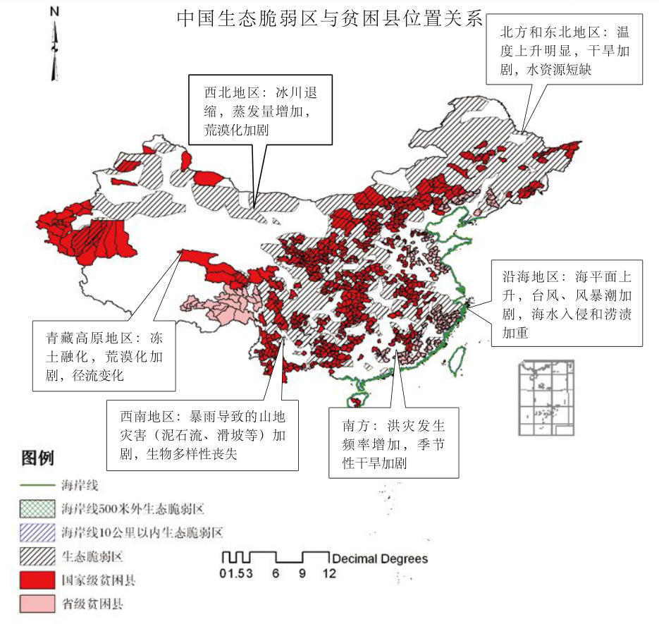 中国生态脆弱区与贫困县位置关系 | 参考文献[3] 