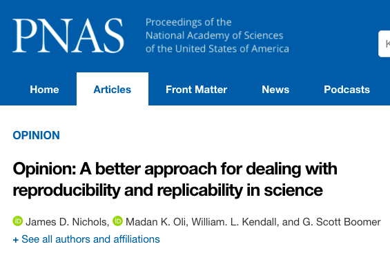 论文题目：Opinion: A better approach for dealing with reproducibility and replicability in science