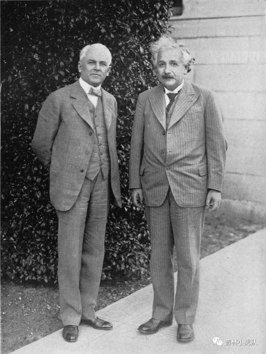1931年，密立根与爱因斯坦在加州理工学院<br label=图片备注 class=text-img-note>