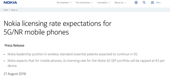 https://www.nokia.com/about-us/news/releases/2018/08/21/nokia-licensing-rate-expectations-for-5gnr-mobile-phones/