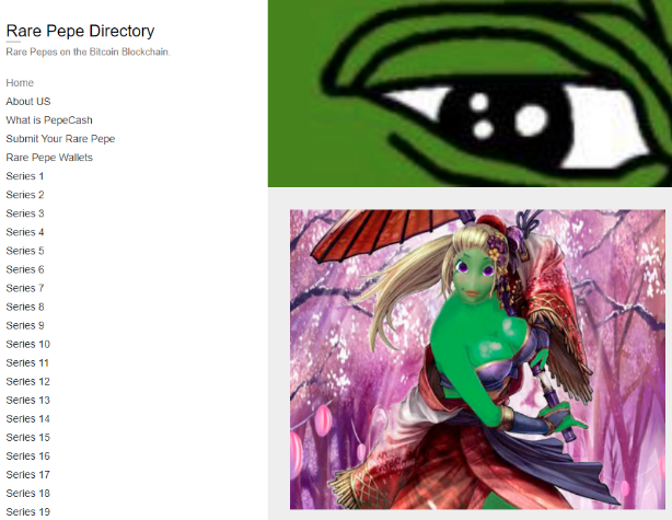 Rare Pepe Meme Directory是一家悲伤蛙meme交易所，且声称有专门的专家鉴定表情包珍稀程度<br>