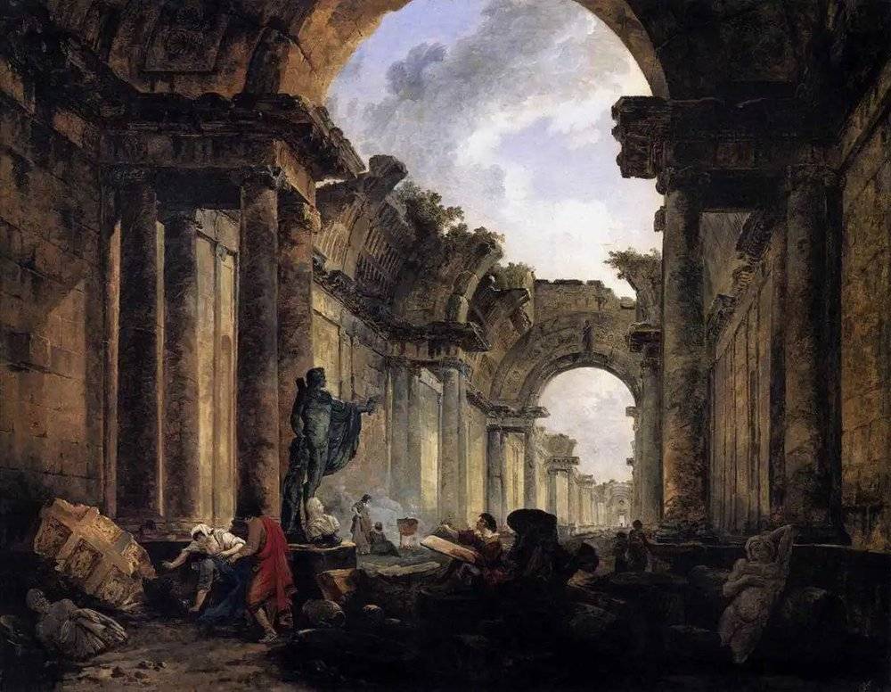 画家想象中坍塌的卢浮宫