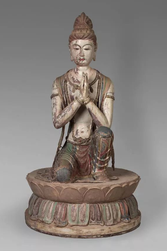 Kneeling Attendant Bodhisattva (from Mogao Cave 328, Dunhuang, Gansu province)<br>