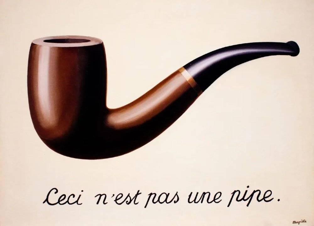 马格里特的作品《这不是一个烟斗》。© wiki<br>