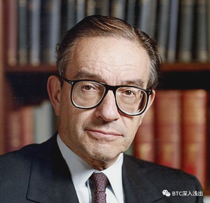 格林斯潘，著名的经济学家、前美联储主席（1987~2006，连续5届）<br>