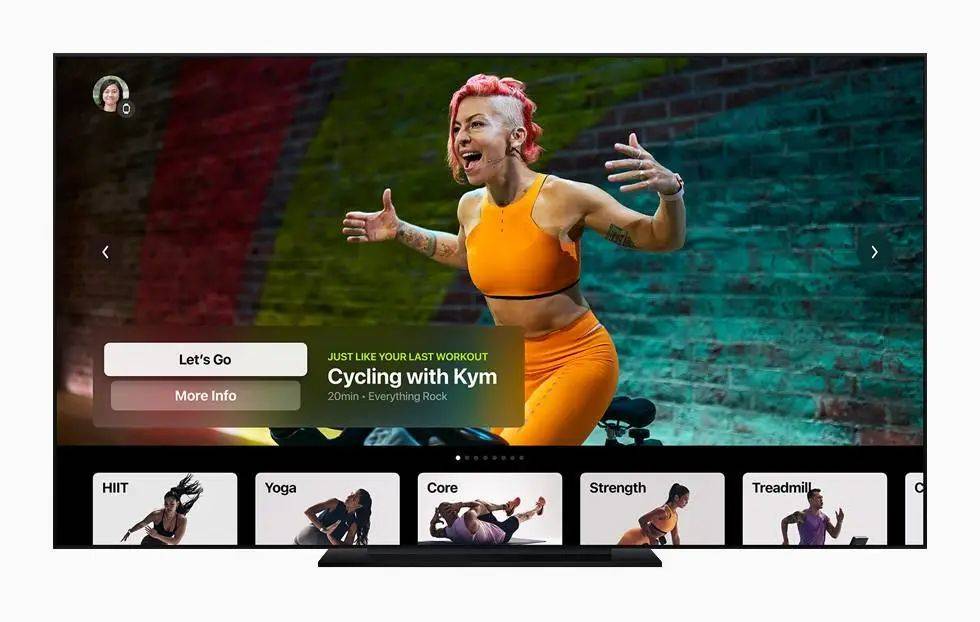▲Apple Fitness+在Apple TV 上的界面<br>