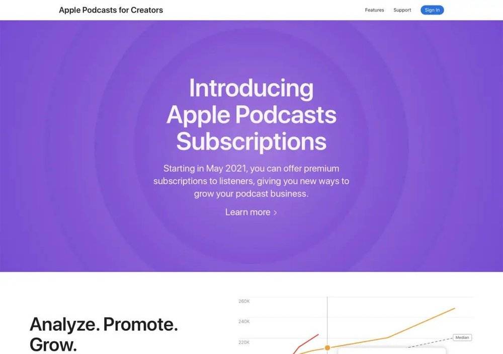 Apple Podcasts for Creators界面<br>