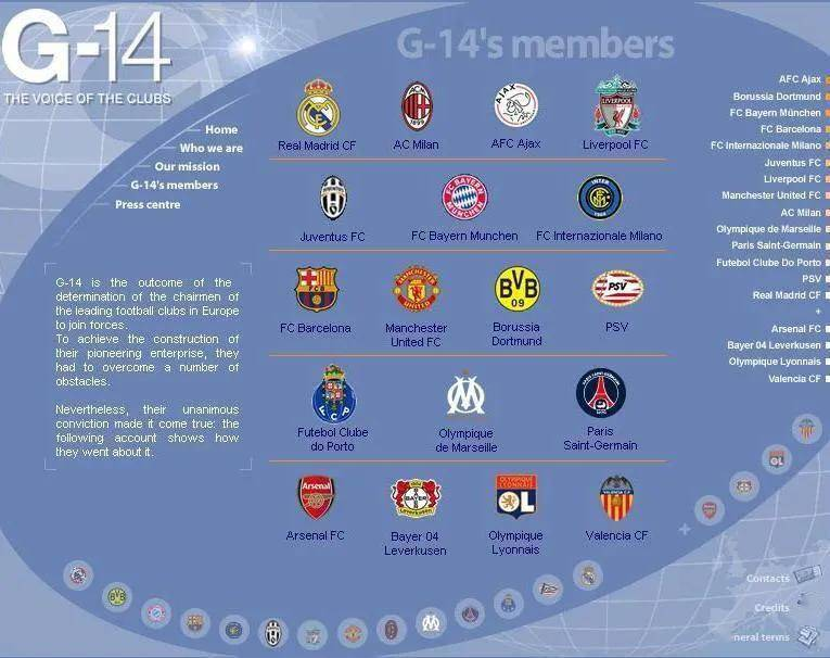 欧洲豪门曾联合成立G-14工会，向欧足联以及国际足联讨价还价