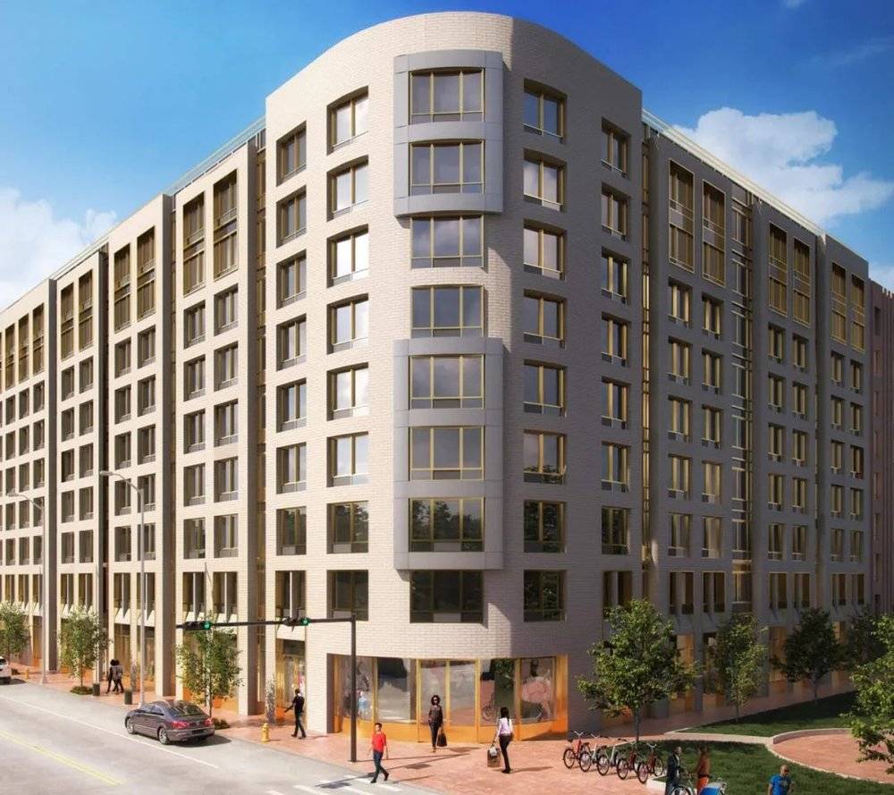 位于布鲁克林的Fountain Seaview项目，200个出租住宅单元均为经济适用房，由专门建设经济适用房的开发商Arker Companies建造<br>