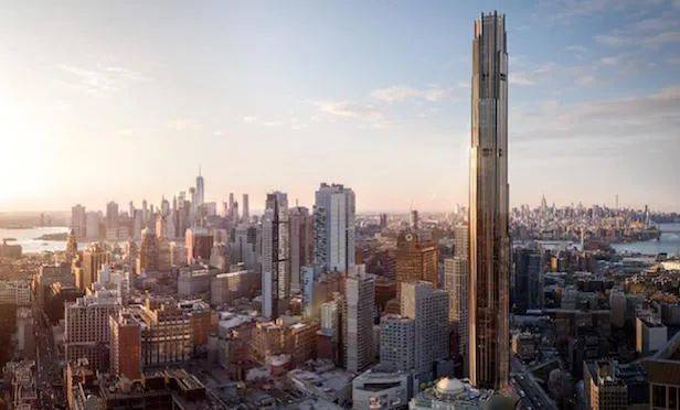 布鲁克林正在建设的最高楼9 Dekalb Avenue是中心区区划提升后的产物，包含30%的经济适用房<br>