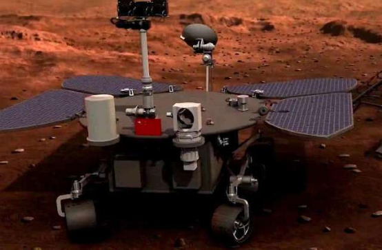 图注：祝融号火星车在火星上（艺术图）。<br label=图片备注 class=text-img-note>