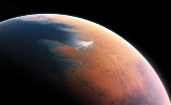 图注：远古火星可能存在过大面积的海洋。<br label=图片备注 class=text-img-note>