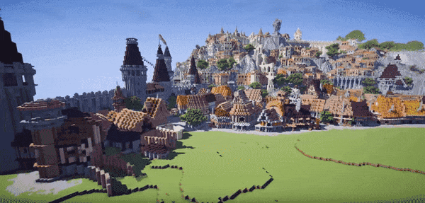 在《我的世界》游戏中玩家搭建的城市