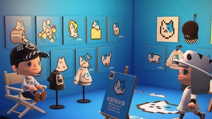 日本像素艺术家、平面设计师BAN-8KU在游戏《集合啦！动物森友会》的像素画展览