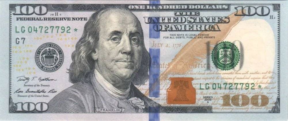 图1 2009年美国发行的100美元钞票上的富兰克林<br label=图片备注 class=text-img-note>