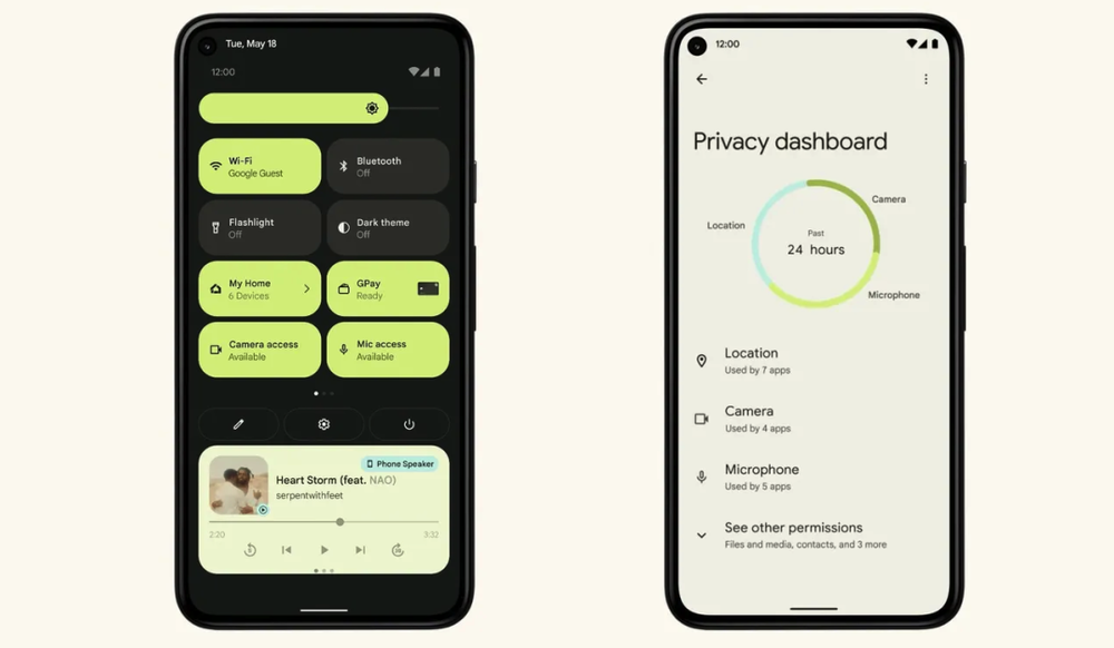 Android 12 的隐私仪表板（Privacy Dashboard）. 图片来自：Google<br label=图片备注 class=text-img-note>