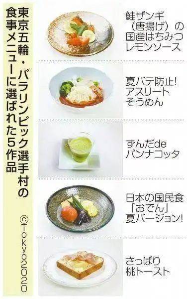 入选“大家的食物计划”的五份食物 图片：东京奥组委<br>