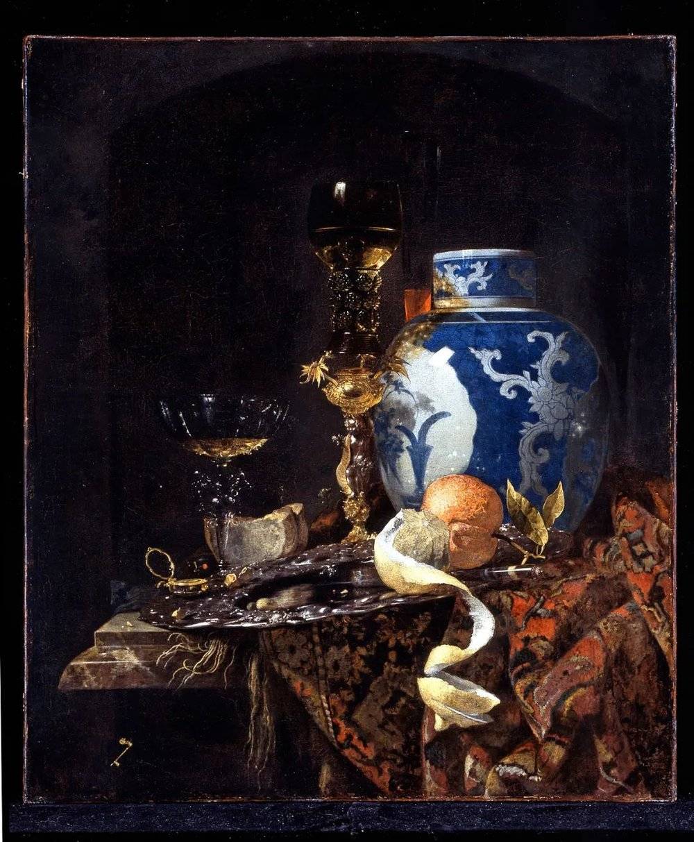 中国瓷器在17、18世纪是欧洲的宠儿，油画中也有大量瓷器出现。图片来源：Wikipedia<br>