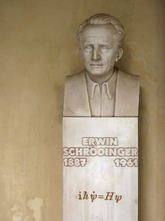 图1. 奥地利维也纳大学摆放的薛定谔雕像<br>
