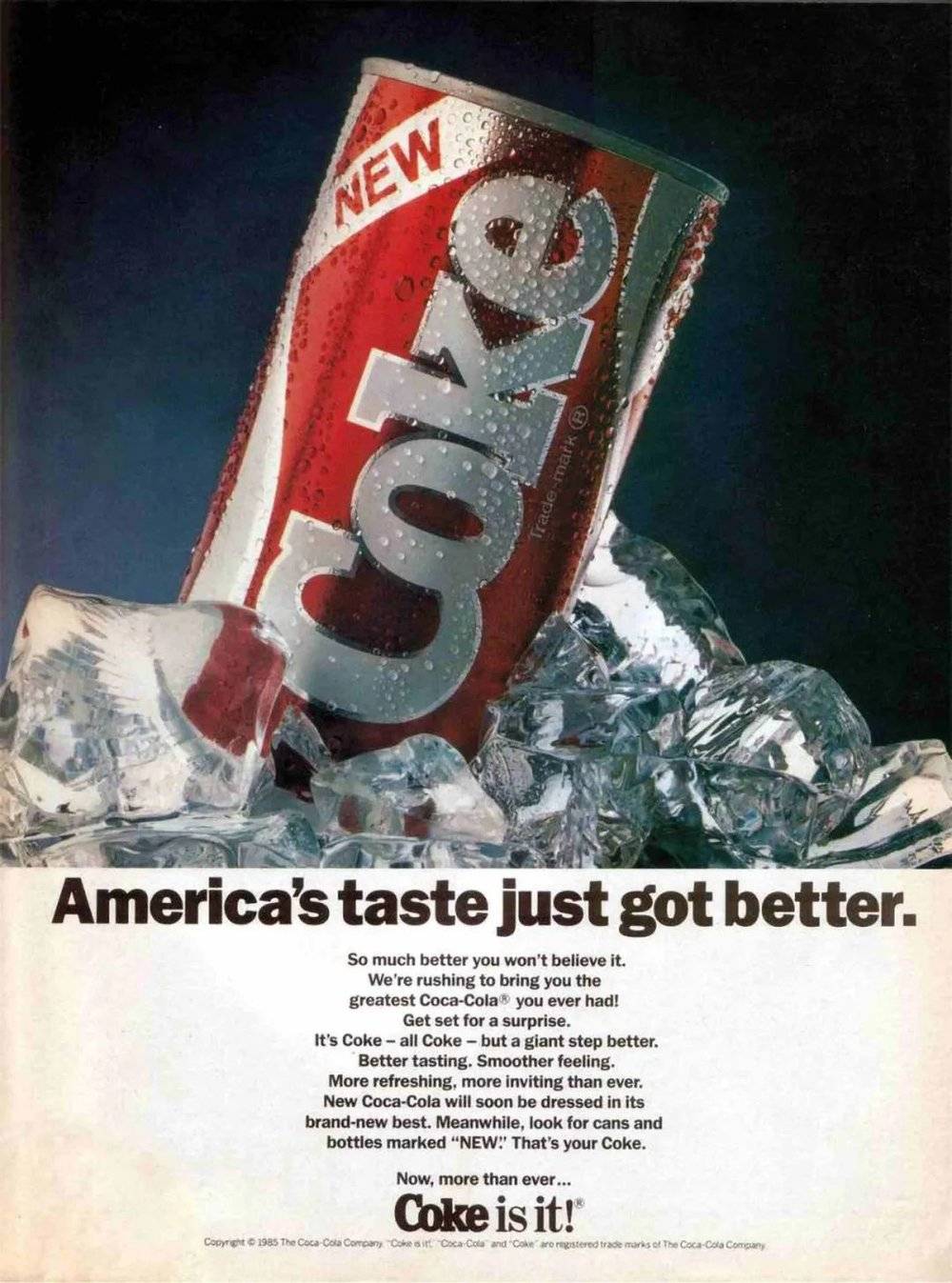 可口可乐在1985年推出的“新可乐”<br label=图片备注 class=text-img-note>