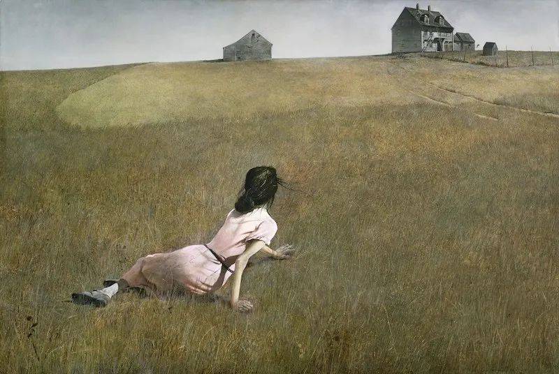 《克里斯蒂娜的世界》（Christina’s World），安德鲁·怀斯（Andrew Wyeth）。© MoMA<br>