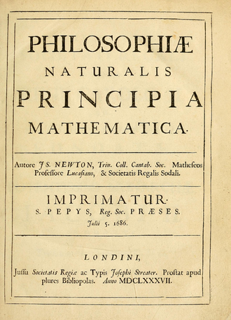 • 《自然哲学的数学原理》拉丁语首版，值得一提的是，此书全凭哈雷彗星的发现者爱德蒙·哈雷提供了出版费才得以问世<br label=图片备注 class=text-img-note>