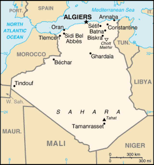 △阿尔及利亚的位置 / wiki<br>