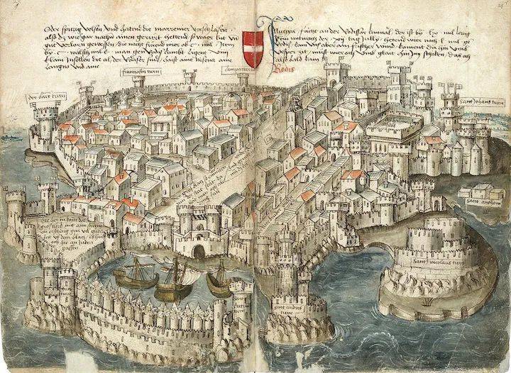 欧洲中世纪城市图（来源：pin.it）<br>