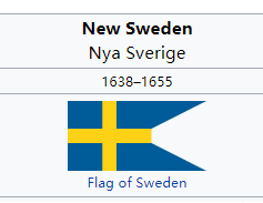 新瑞典（17世纪瑞典人在北美建立的殖民地）<br label=图片备注 class=text-img-note>