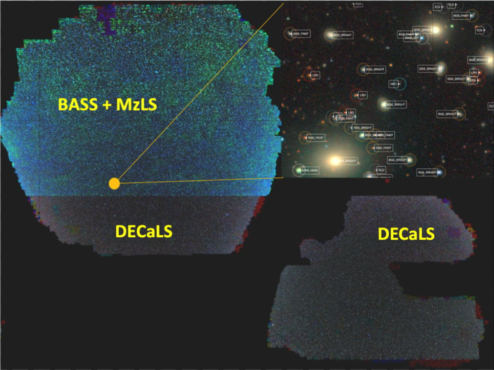 图12：DESI图像巡天DR9数据发布的巨幅宇宙二维地图，图片来自DESI项目。<br label=图片备注 class=text-img-note>