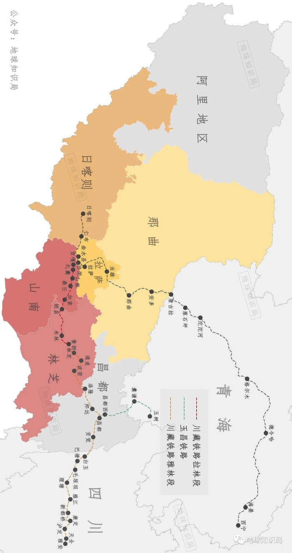 川藏铁路雅林段与规划中的玉昌铁路（横屏）