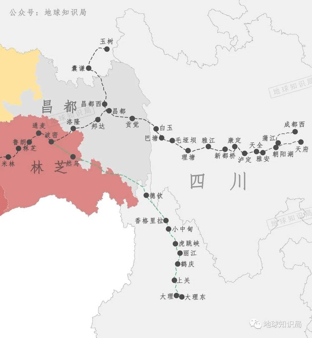 丽江-香格里拉（迪庆州）（大理站并不在滇藏铁路本线）