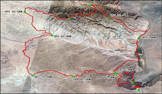 2021年（第四届）黄河石林百公里越野赛线路图