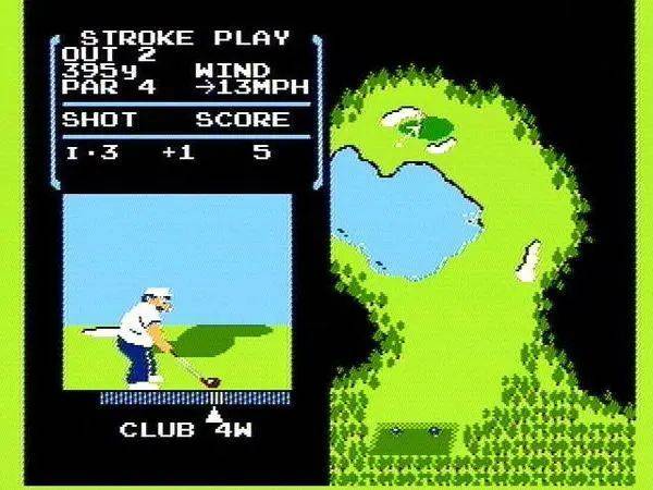 ▲红白游戏机上的《Golf》。