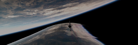 图注：太空船二号上的乘客能够看到这样的太空景象。<br>