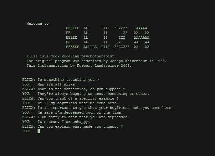 最早的聊天程序ELIZA丨Wikimedia Commons, Public domain