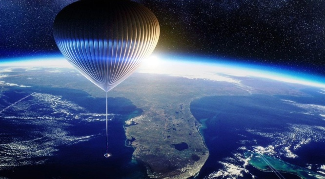 海王星号超大氢气球飞越平流层，图片来源：视觉中国<br>