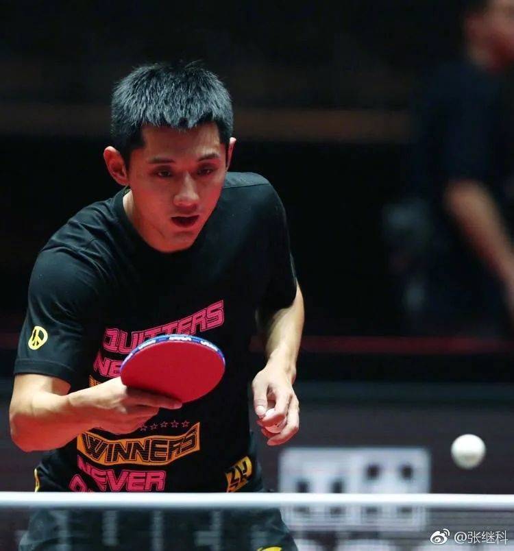 中国乒乓球队的张继科（图源张继科微博）<br>