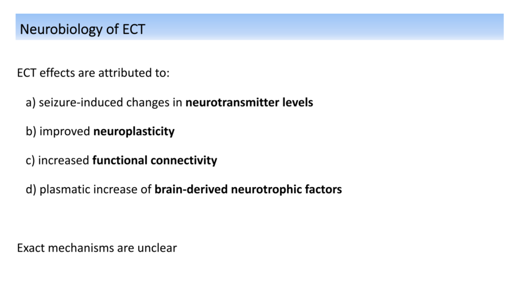 神经生物学角度对改良电休克效果的解释
