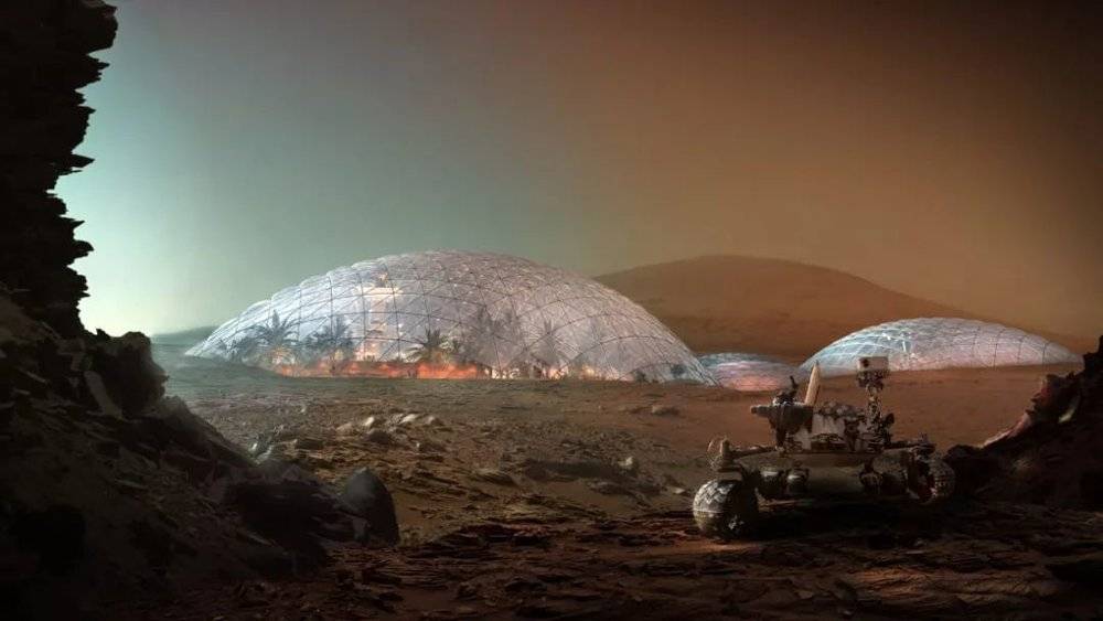 由亚克·英格斯集团（Bjarke Ingels Group）设计的火星建筑在迪拜的沙漠试验，迪拜在2017年就宣布将在一个世纪内殖民火星。图片来源：Bjarke Ingels Group