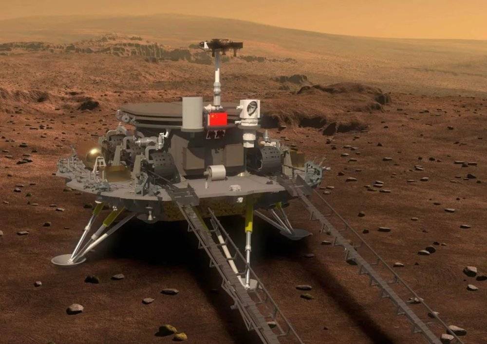 祝融号火星车的效果图。图片来源：CNSA