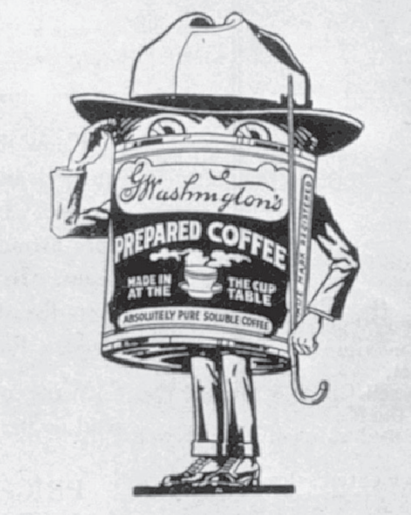 这就是第一个速溶咖啡 G. 华盛顿，一战时期相当流行，美国大兵非常喜欢这种咖啡。<br>