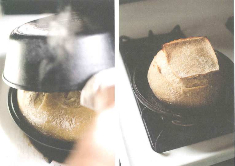 《Tartine Bread》中使用铸铁锅烘烤的插图<br>