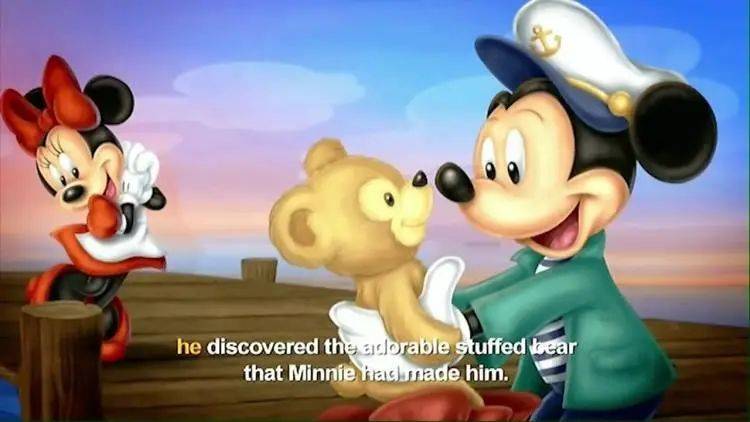 达菲熊是米妮送给米奇的玩偶。/动画截图 <br>
