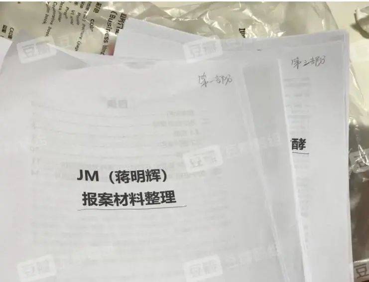 鹅组组员用一份380页的报案材料，最终将JM送进警局。/豆瓣截图<br>