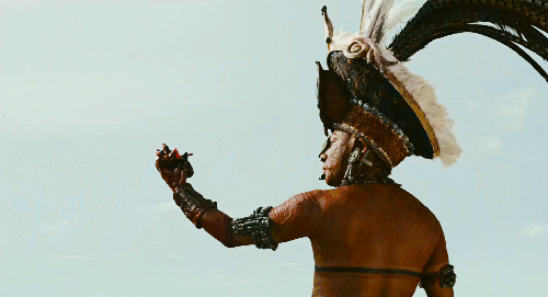 以墨西哥尤卡坦半岛的古玛雅文明为背景的电影《启示》（Apocalypto，2006）。© Tumblr<br>
